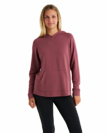 Free Fly Womens Bamboo Lightweight Fleece Hoodie Plum