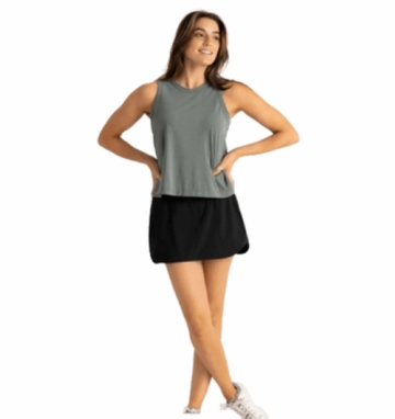 Free Fly Womens Bamboo-Lined Active Breeze Skort 13" Black