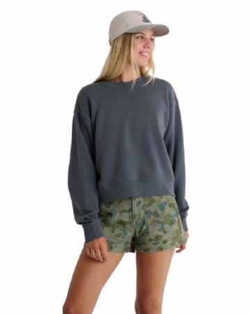 Free Fly Womens Bamboo Northcoast Fleece Crew Storm Cloud