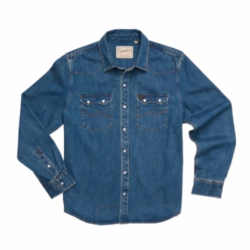 Howler Bros Mens Dust Up Denim Snapshirt : Bolan Classic Wash