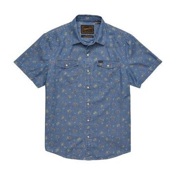 Howler Bros Mens H Bar B Snapshirt Boquets : Washed Indigo