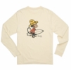 Howler Bros Mens Cotton Longsleeve T-Shirt : El Monito Surfs : Natural