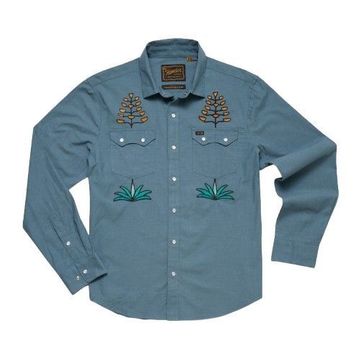Howler Bros Mens Crosscut Deluxe Longsleeve - Centuries : North Atlantic Blue
