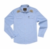 Howler Bros Mens Crosscut Deluxe Longsleeve :Fanned Flora : Faded Blue Oxford