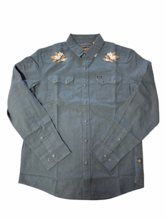 Howler Bros Mens Crosscut Deluxe Longsleeve : Orange Blossoms : Antique Black