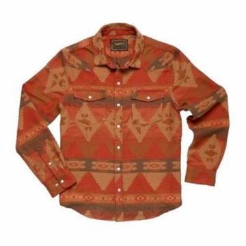Howler Bros Mens Sheridan Flannel - Mitla Motifs : Terracotta (Close Out)