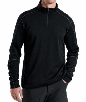 Kuhl Mens Invigoratr Merino 1/4 Zip Raven