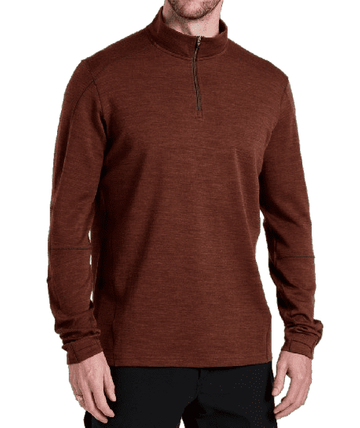 Kuhl Mens Invigoratr Merino 1/4 Zip Rustic Brick