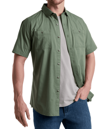 Kuhl Mens Karib Short Sleeve Shirt Slate Green