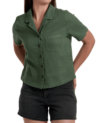 Kuhl Womens Luisa Short Sleeve Shirt Smoked Pine