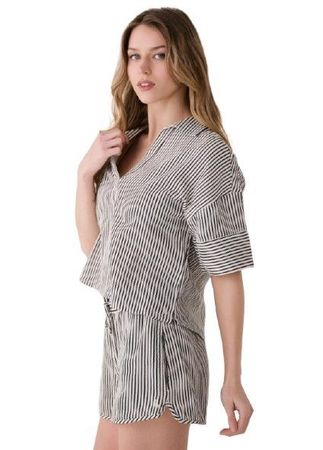 Lole Womens Bella Short Sleeve Bella Stripe Abalone