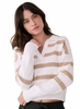Lole Womens Club Polo Sweater Polo Stripe White