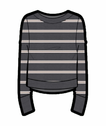Lole Womens Dynamic Long Sleeves Black Dynamic Stripe