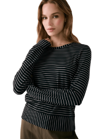 Lole Womens Dynamic Long Sleeves Black Stripe