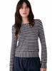 Lole Womens Dynamic Long Sleeves Dynamic Stripe Outerspace