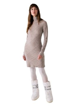 Lole Womens Dynamic Turtleneck Dress Pebble Glen Plaid 