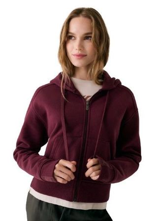 Lole Womens Yonder Full Zip Hoodie Dark Cherry 