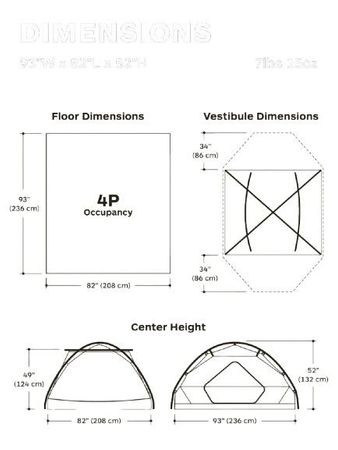 Marmot Tungsten 4 Person Tent Solar/Red Sun 