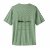Patagonia Mens Capilene Cool Daily Graphic Shirt - Waters Waves Rolling: Ellwood Green X-Dye