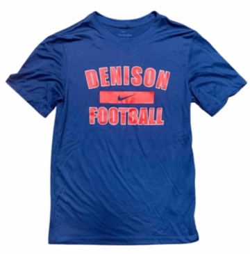 Denison Nike Dri Fit Football Tee Navy
