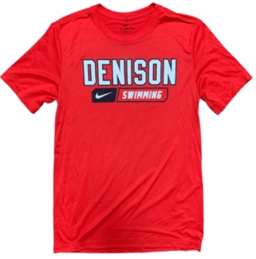 Denison Nike Legend Swimming Short Sleeve Shirt Red