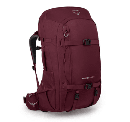 osprey 50l backpack red Osprey Fairview Trek Pack 50L Zircon Red (Close Out)