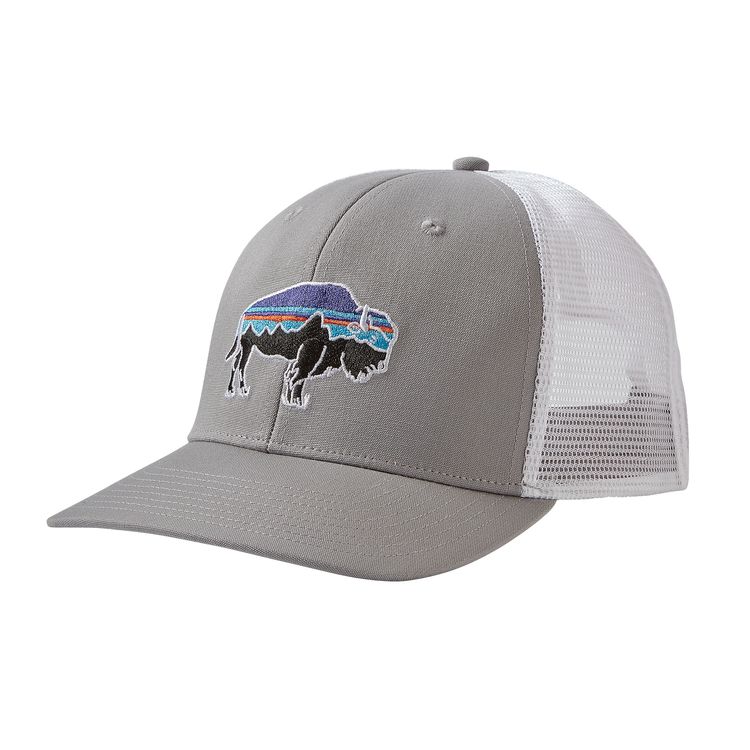 Patagonia Fitz Roy Bison Trucker Hat Drifter Grey display picture 1