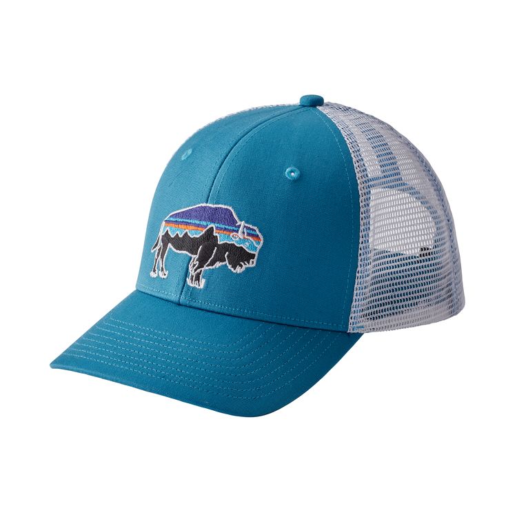 Patagonia Fitz Roy Bison Trucket Hat Lumi Blue display picture 2