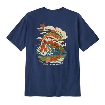 Patagonia Mens Take a Stand Responsibili-Tee Pine Stream: Clement Blue