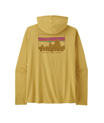 Patagonia Mens Cap Cool Daily Hoody - '73 Skyline Limestone Yellow - Light Limestone Yellow X-Dye