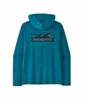 Patagonia Mens Cap Cool Daily Hoody - Boardshort Logo Glacial Blue - Light Glacial Blue X-Dye