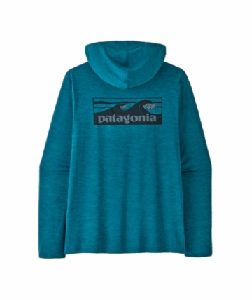 Patagonia Mens Cap Cool Daily Hoody - Boardshort Logo Glacial Blue - Light Glacial Blue X-Dye