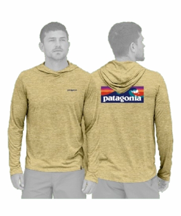Patagonia Mens Cap Cool Daily Hoody - Boardshort Logo Limestone Yellow - Light Limestone Yellow X-Dye