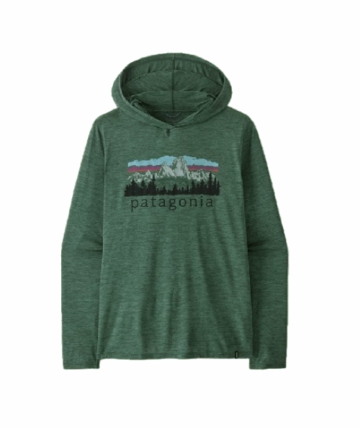 Patagonia Mens Cap Cool Daily Hoody - Fitz Roy Foothills Canopy Green - Light Canopy Green X-Dye