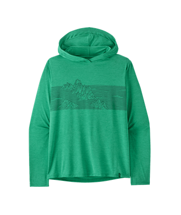 Patagonia Mens Cap Cool Daily Hoody - Strataspire Stripe Aqua Stone - Light Aqua Stone X-Dye