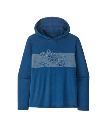 Patagonia Mens Cap Cool Daily Hoody - Strataspire Stripe Clement Blue - Light Clement Blue X-Dye