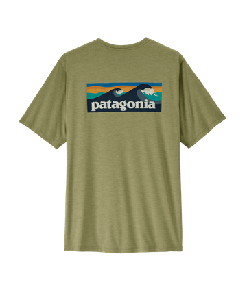 Patagonia Mens Cap Cool Daily Shirt - Boardshort Logo Gumtree Green - Light Gumtree Green X-Dye