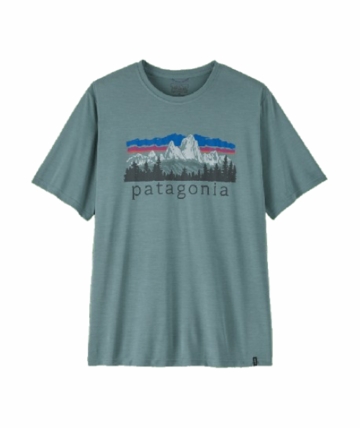Patagonia Mens Cap Cool Daily Shirt - Fitz Roy Foothills Blue Sage - Light Blue Sage X-Dye