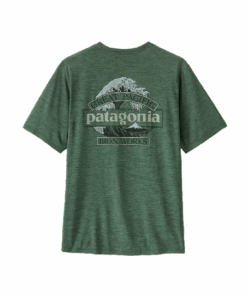 Patagonia Mens Cap Cool Daily Shirt - Great Waves Canopy Green - Light Canopy Green X-Dye