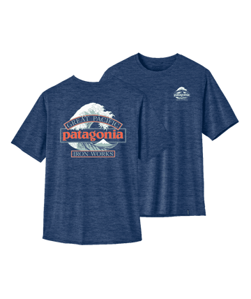 Patagonia Mens Cap Cool Daily Shirt - Great Waves Clement Blue - Light Clement Blue X-Dye