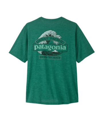 Patagonia Mens Cap Cool Daily Shirt - Great Waves Gem Green - Light Gem Green X-Dye