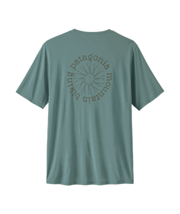 Patagonia Mens Cap Cool Daily Shirt - Spoke Stencil Blue Sage - Light Blue Sage X-Dye