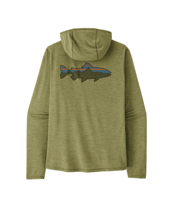 Patagonia Mens Cap Cool Sun Hoody - Fitz Roy Trout Caper Green - Buckhorn Green X-Dye