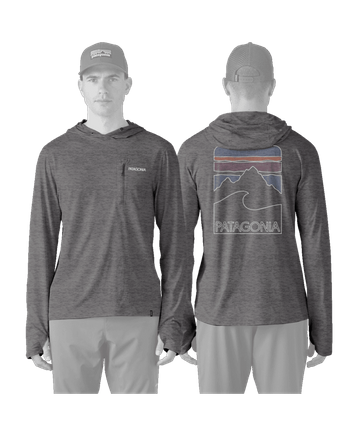 Patagonia Mens Cap Cool Sun Hoody - Peak Visions Forge Grey - Noble Grey X-Dye