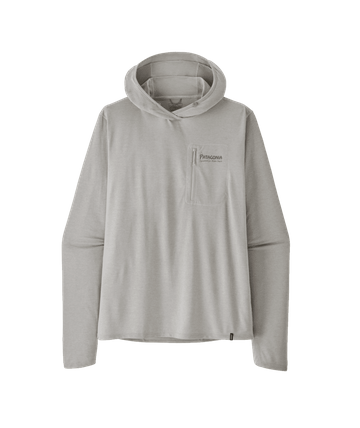 Patagonia Mens Cap Cool Sun Hoody - Water People Banner Crisp Grey - Salt Grey X-Dye