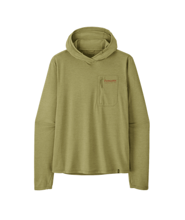 Patagonia Mens Cap Cool Sun Hoody - Water People Banner Gumtree Green - Light Gumtree Green X-Dye