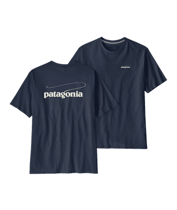 Patagonia Mens Casting Logo Responsibili-Tee Smolder Blue