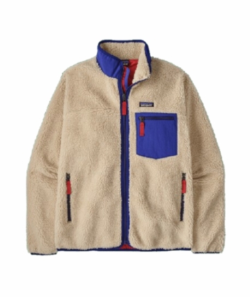 Patagonia Mens Classic Retro-X Jacket Dark Natural w/Cobalt Blue