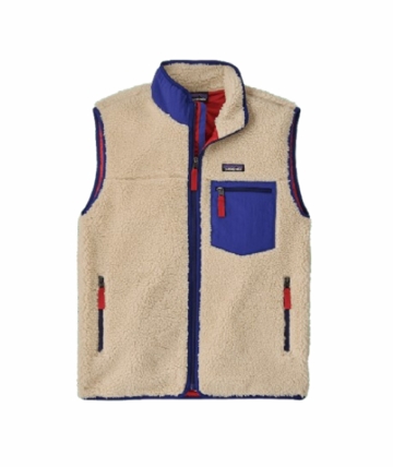Patagonia Mens Classic Retro-X Vest Dark Natural w/Cobalt Blue