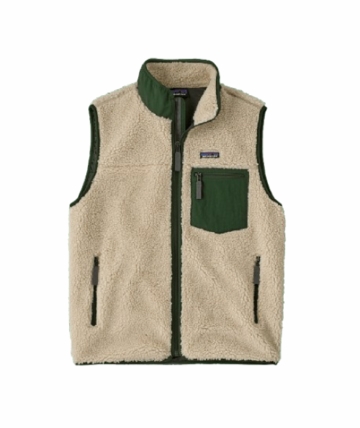 Patagonia Mens Classic Retro-X Vest Dark Natural w/Treeline Green